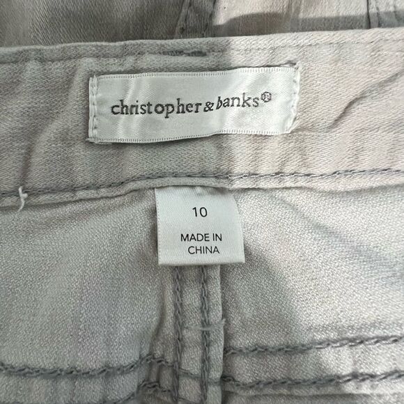 Christopher & Banks Jeans CJ Womens Size 10 Beige Straight Mid-Rise Pockets - Picture 9 of 11